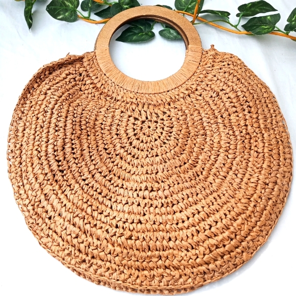 Wicker Handbags - Wicker round bag
